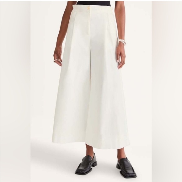 MERLETTE Wide Leg Ivory Trousers size 4 - Picture 1 of 11